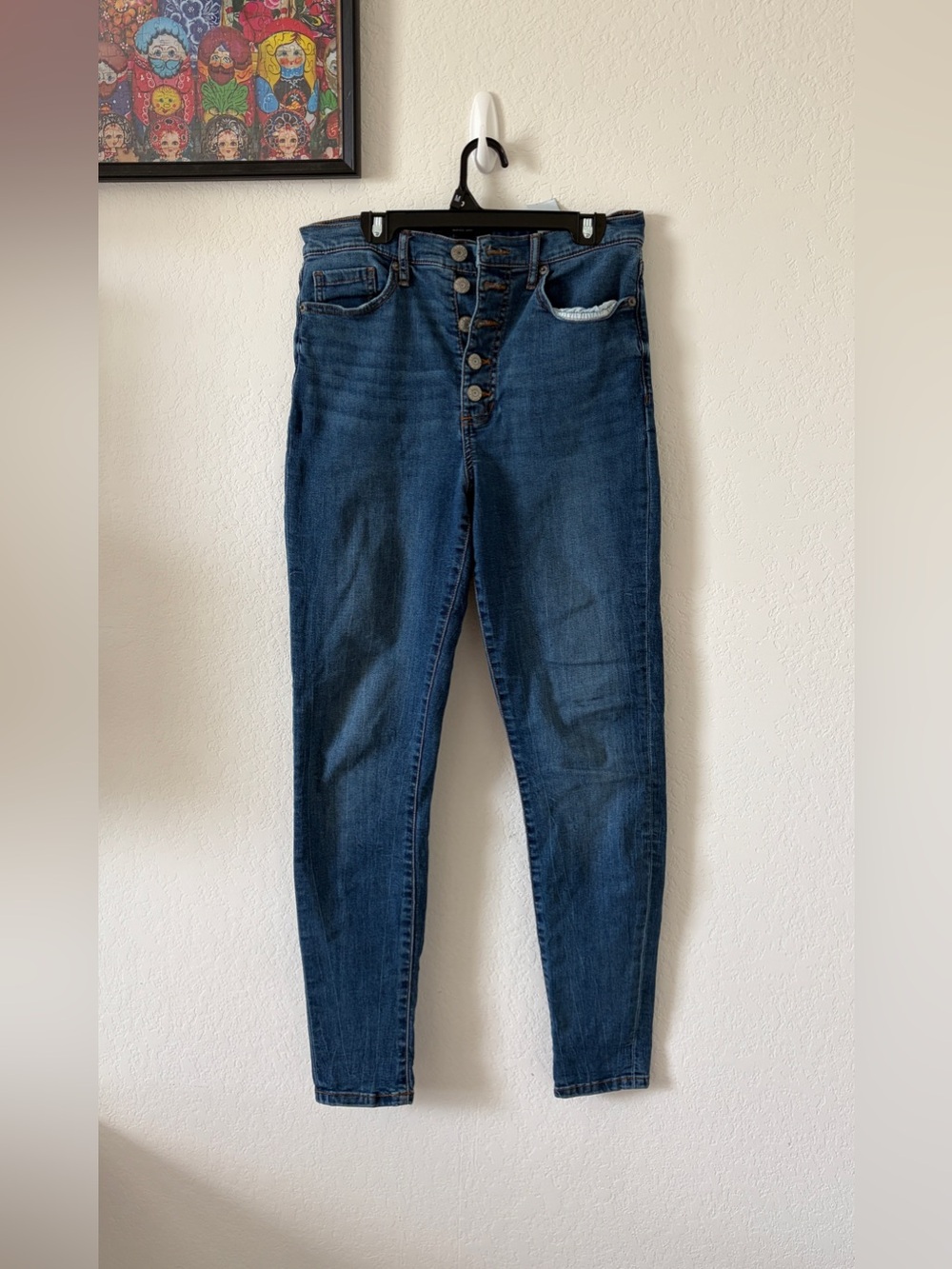 BANANA REPUBLIC HIGH RISE SKINNY JEANS 26/2 BUTTON FLY MEDIUM WASH STRETCH